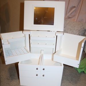 Brand New White Wood Jewelry Box